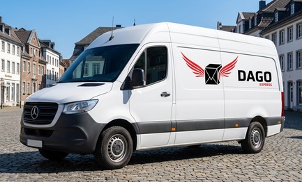 DAGO Express Kurierdienst Sprinter vor Ratinger Altstadt in Ratingen