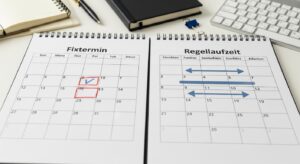 Was ist der Unterschied zwischen Fixtermin und Regellaufzeit?