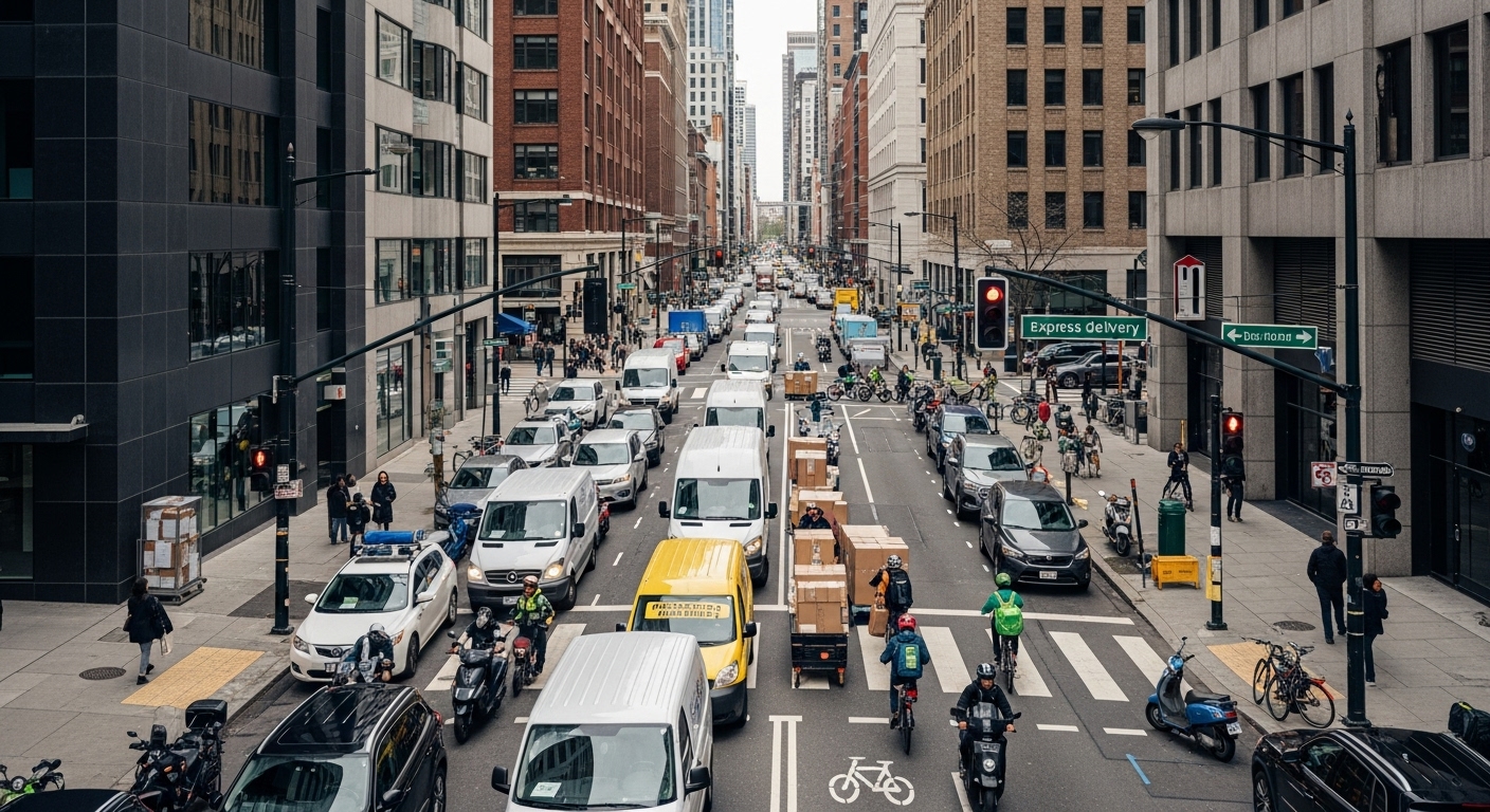Herausforderungen bei der Express-Zustellung in urbanen Räumen.