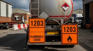 Welche Bedeutung haben orangefarbene Warntafeln an einem Fahrzeug?